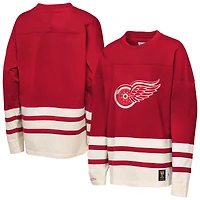 Youth Mitchell & Ness  Red Detroit Red Wings Chainstitch Heavyweight Long Sleeve Top