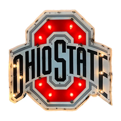 Imperial Ohio State Buckeyes Logo Lighted Recycled Metal Sign