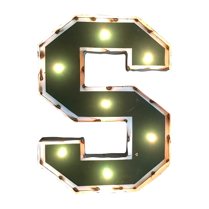 Imperial Michigan State Spartans Logo Lighted Recycled Metal Sign