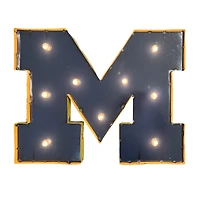 Imperial Michigan Wolverines Logo Lighted Recycled Metal Sign