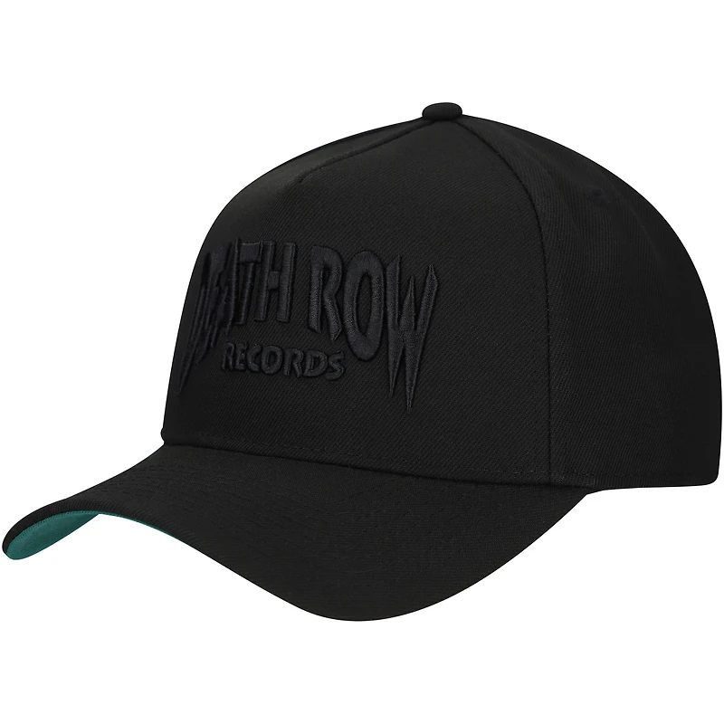 Men's Black Death Row Records A-Frame Tonal Adjustable Hat