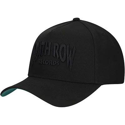 Men's Black Death Row Records A-Frame Tonal Adjustable Hat