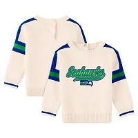 Infant WEAR by Erin Andrews Cream Seattle Seahawks Throwback Script Sweater