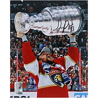 Sam Reinhart Florida Panthers Autographed 2024 Stanley Cup Champions 8" x 10" Raising Cup Photograph