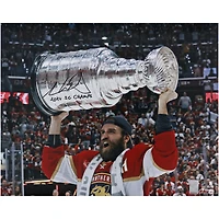 Aaron Ekblad Florida Panthers Autographed 2024 Stanley Cup Champions 16" x 20" Raising Cup Photograph with "2024 SC Champs" Inscription