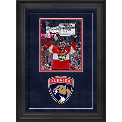 Matthew Tkachuk Florida Panthers Autographed 2024 Stanley Cup Champions Deluxe Framed 8" x 10" Raising Cup Photograph