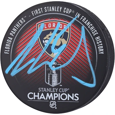 Aaron Ekblad Florida Panthers Autographed 2024 Stanley Cup Champions Hockey Puck