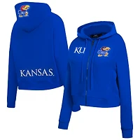 Women's Pro Standard Royal Kansas Jayhawks Game Day Sequin Full-Zip Hooded Jacket