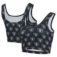 Women's Concepts Sport Black Las Vegas Raiders Record Allover Print Bralette