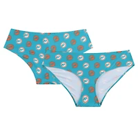 Women's Concepts Sport Aqua Miami Dolphins Record Allover Print Knit Panty