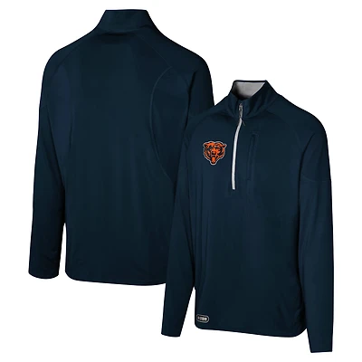 Men's Navy Chicago Bears Grind Iron Quarter-Zip Top
