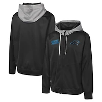 Men's Black Carolina Panthers Replay Fashion Graphic Full-Zip Hoodie Jacket