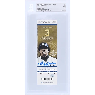 Reggie Jackson New York Yankees Autographed Beckett/Fanatics Witnessed Authenticated 10 Ticket