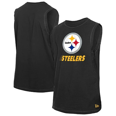 Men's New Era  Black Pittsburgh Steelers Leisure Collection Tank Top