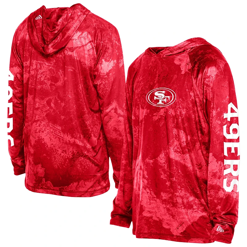 Men's New Era  Red San Francisco 49ers RealTree Xtreme Camo Raglan Long Sleeve Hooded Top
