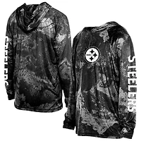 Men's New Era  Black Pittsburgh Steelers RealTree Xtreme Camo Raglan Long Sleeve Hooded Top