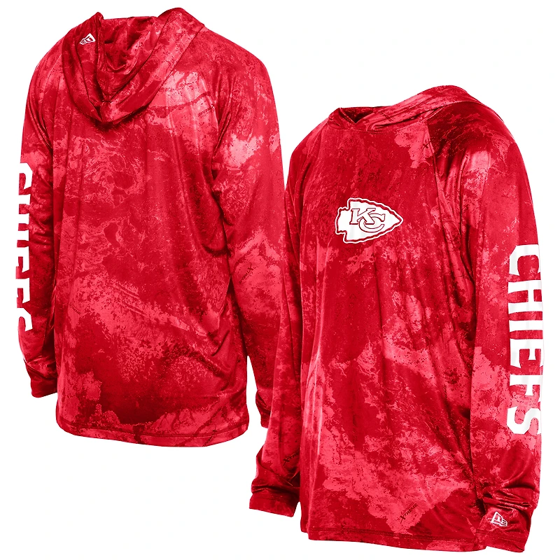 Men's New Era  Red Kansas City Chiefs RealTree Xtreme Camo Raglan Long Sleeve Hooded Top