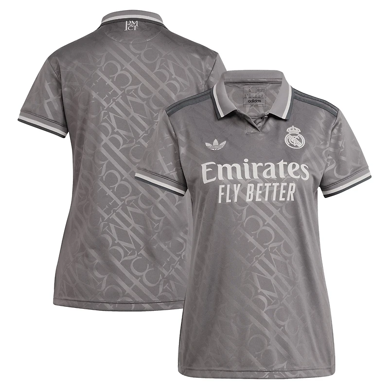 Women's adidas Originals Charcoal Real Madrid 2024/25 Third Replica Jersey
