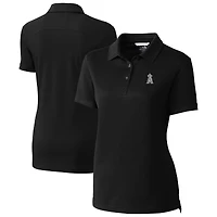 Women's Cutter & Buck Black Los Angeles Angels DryTec Advantage Tri-Blend Pique Polo