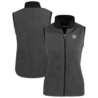 Women's Cutter & Buck Charcoal New York Yankees Cascade Eco Sherpa Fleece Vest
