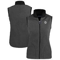 Women's Cutter & Buck Charcoal New York Yankees Cascade Eco Sherpa Fleece Vest