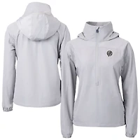 Women's Cutter & Buck Gray New York Yankees Charter Eco Recycled Half-Zip Anorak Jacket
