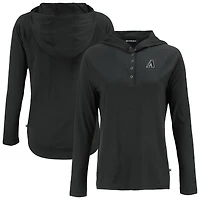 Women's Cutter & Buck Black Arizona Diamondbacks Coastline Epic Comfort Eco Recycled Raglan Long Sleeve Hoodie T-Shirt