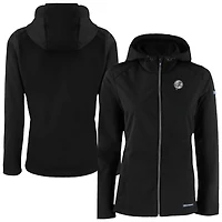Women's Cutter & Buck Black New York Yankees Evoke Eco Softshell Recycled Full-Zip Hoodie Jacket