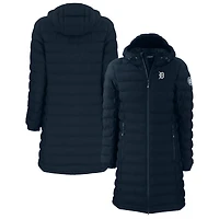 Women's Cutter & Buck  Navy Detroit Tigers Mission Ridge Repreve Eco Insulated Long Puffer Jacket