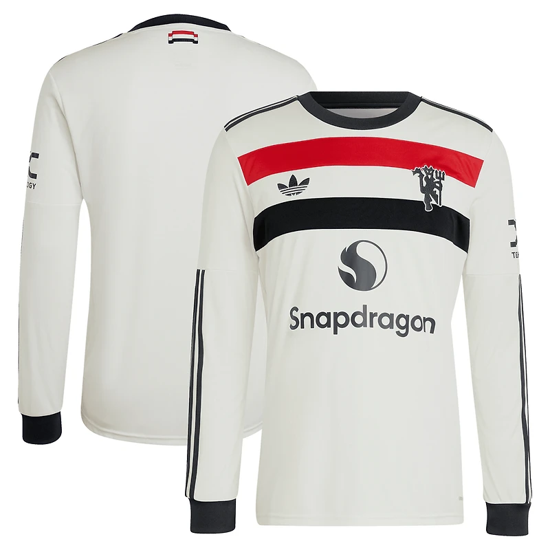 Men's adidas Originals  Cream Manchester United 2024/25 Third Replica Long Sleeve Jersey