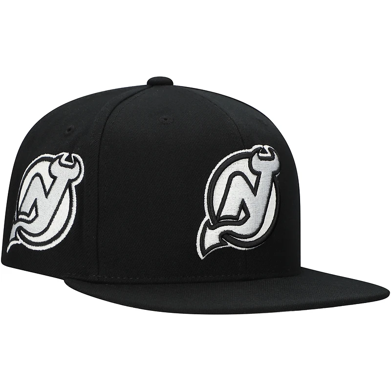 Men's Mitchell & Ness Black New Jersey Devils Team Snapback Hat