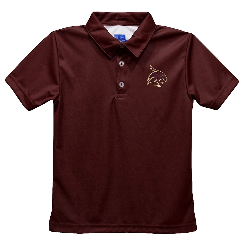 Youth Vive La Fete  Maroon Texas State Bobcats Solid Polo