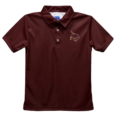Youth Vive La Fete  Maroon Texas State Bobcats Solid Polo