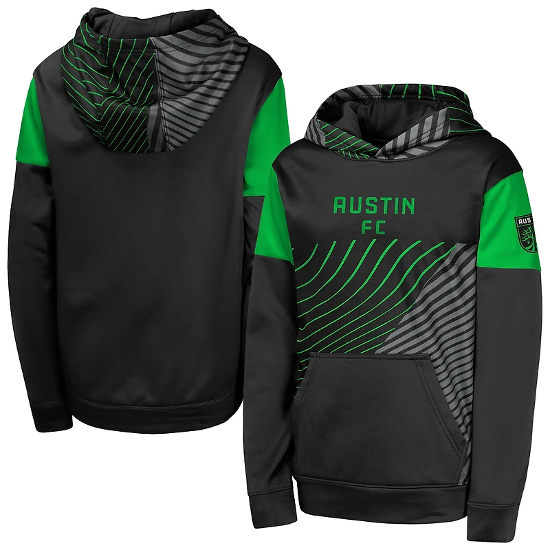 Youth Black Austin FC Unbeatable Pullover Hoodie