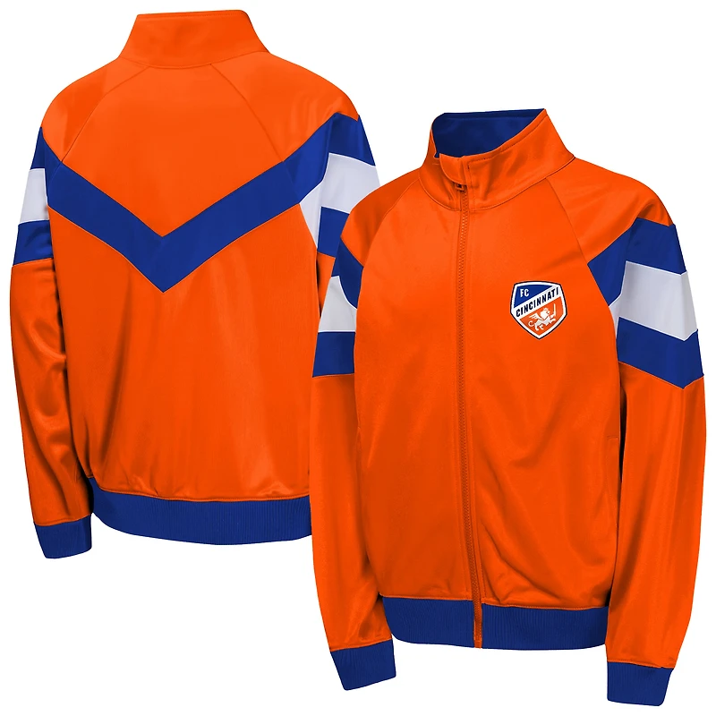 Youth  Orange FC Cincinnati Field General Track Full-Zip Jacket