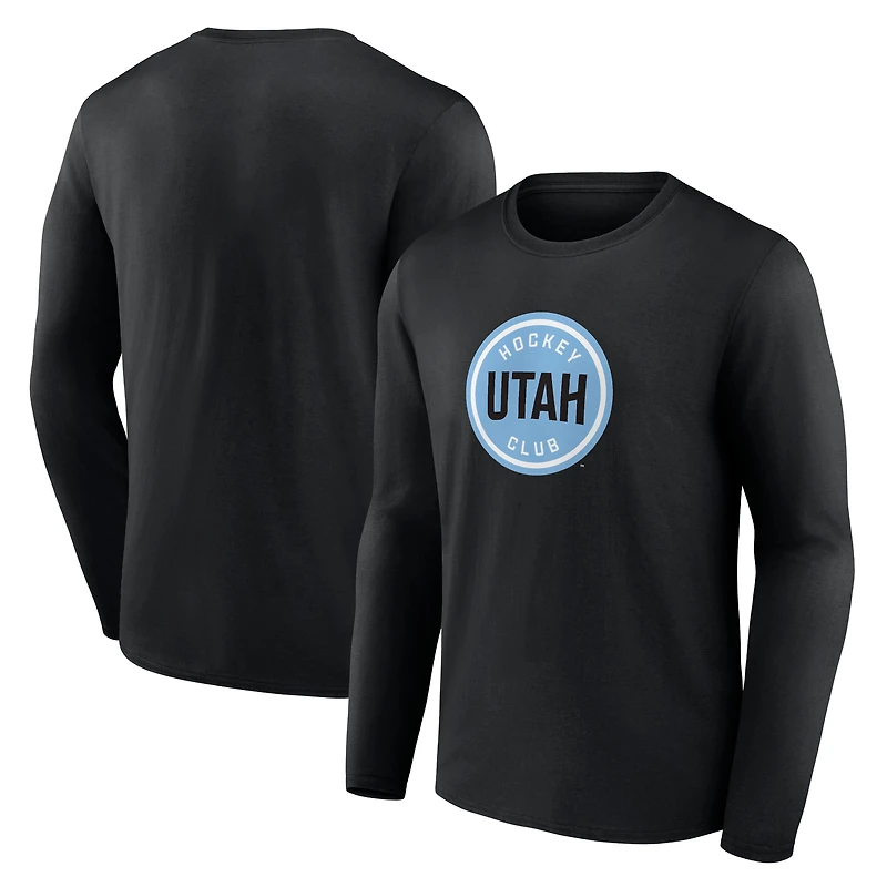 Men's Fanatics Black Utah Hockey Club Draft Logo Long Sleeve T-Shirt