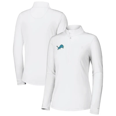 Women's Tommy Bahama White Detroit Lions Sport Playa Vista IslandZone Quarter-Zip Jacket