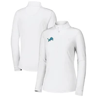 Women's Tommy Bahama White Detroit Lions Sport Playa Vista IslandZone Quarter-Zip Jacket