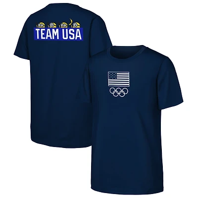 Youth Navy Team USA Minions Flag & Rings T-Shirt