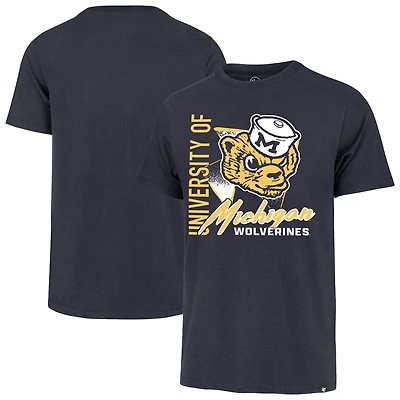 Men's '47 Navy Michigan Wolverines Side Arm Franklin T-Shirt