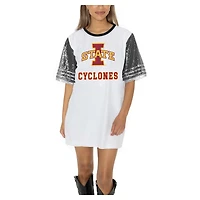 Women's Gameday Couture  White Iowa State Cyclones Full Sequin Jersey Dress