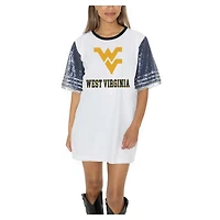 Women's Gameday Couture  White West Virginia Mountaineers Full Sequin Jersey Dress
