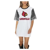 Women's Gameday Couture  White Louisville Cardinals Full Sequin Jersey Dress
