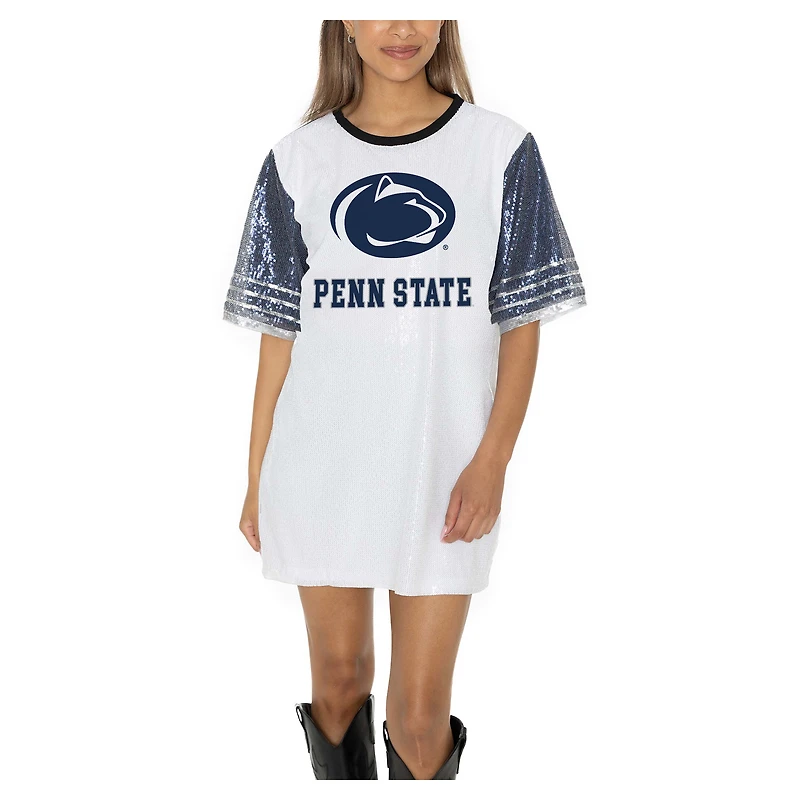 Women's Gameday Couture White Penn State Nittany Lions Full Sequin Jersey Dress