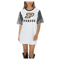 Women's Gameday Couture  White Purdue Boilermakers Full Sequin Jersey Dress