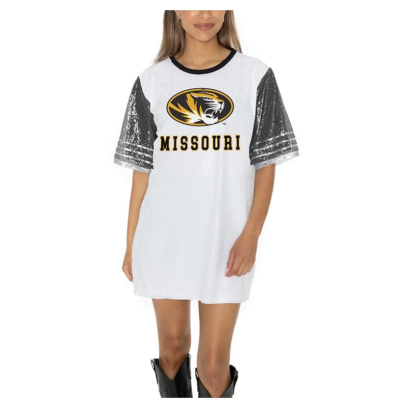 Women's Gameday Couture White Missouri Tigers Full Sequin Jersey Dress