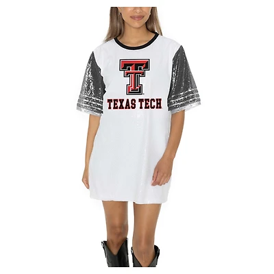 Women's Gameday Couture White Texas Tech Red Raiders Full Sequin Jersey Dress
