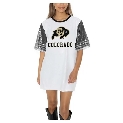 Women's Gameday Couture  White Colorado Buffaloes Full Sequin Jersey Dress
