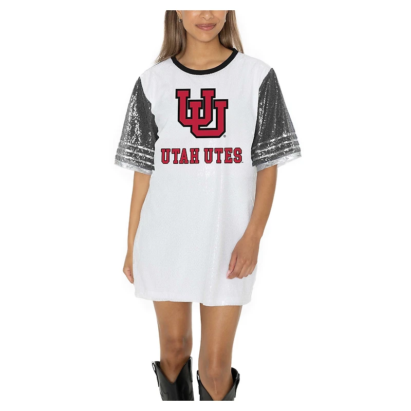 Women's Gameday Couture White Utah Utes Full Sequin Jersey Dress