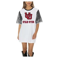 Women's Gameday Couture  White Utah Utes Full Sequin Jersey Dress